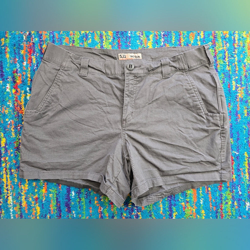 5.11 Womens‎ Tactical Nora Gray Casual Shorts EUC Size 12 4" Inseam